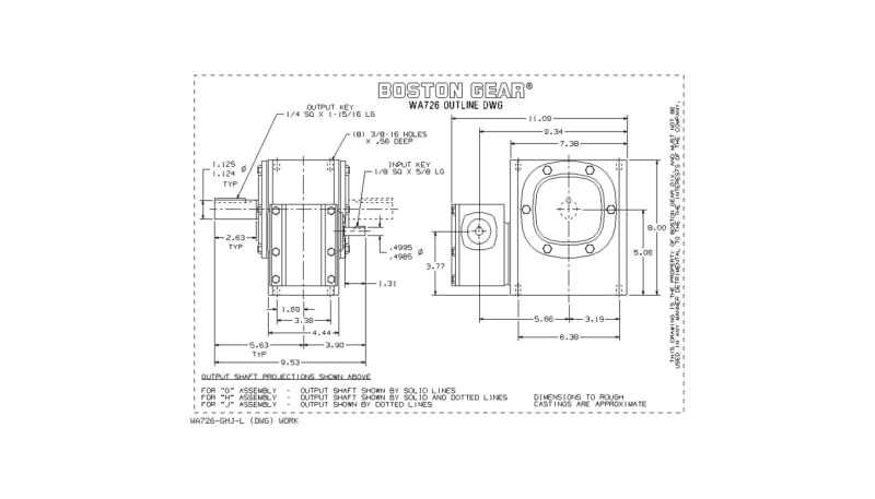 Code Line Reducer Boston Gear (Altra) WA726-900-G Speed Reducer, Gearbox, Right Angle ...