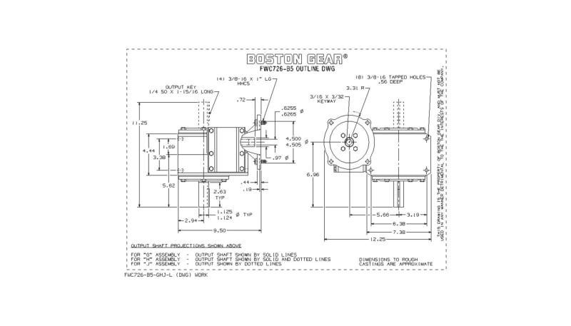 Code Line Reducer Boston Gear (Altra) FWC726-1200-B5-J Speed Reducer, Gearbox, Right ...