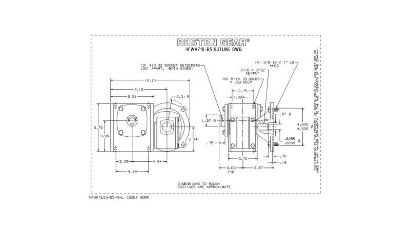 Code Line Reducer Boston Gear (Altra) HFWA718-100-B5-H-P16 Speed Reducer, Gearbox, Right ...
