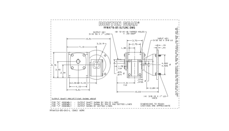 Boston Gear (Altra) RFWA718-100-B5-G Speed Reducer, Gearbox, Right ...