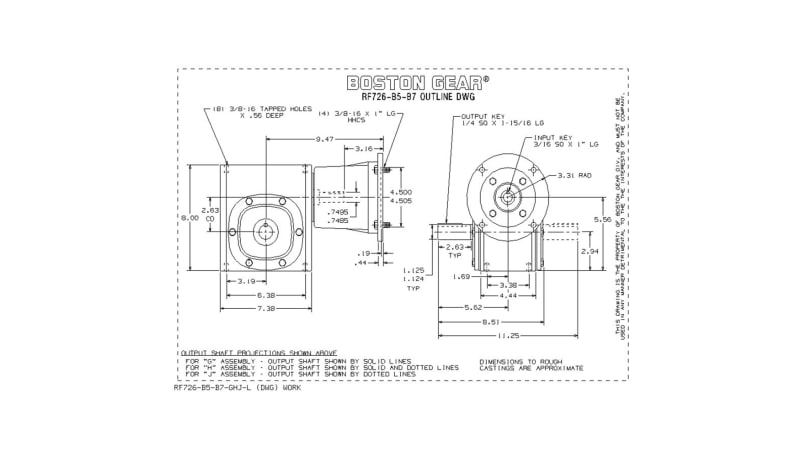 Code Line Reducer Boston Gear (Altra) RF726-20-B5-G Speed Reducer, Gearbox, Right Angle ...