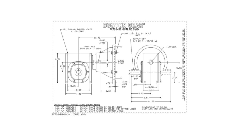 Code Line Reducer Boston Gear (Altra) RF726-5-B9-G Speed Reducer, Gearbox, Right Angle ...