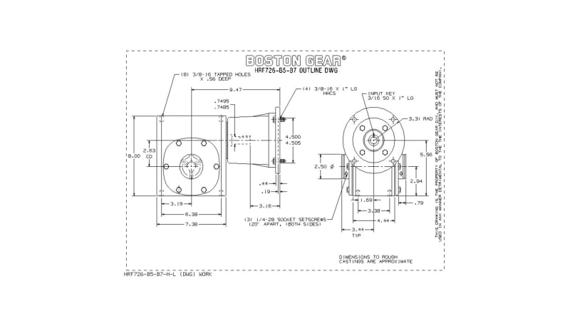 Code Line Reducer Boston Gear (Altra) HRF726-15-B7-H-P23 Speed Reducer, Gearbox, Right ...