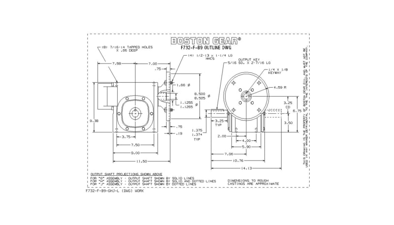 Code Line Reducer Boston Gear (Altra) F732-25F-B9-H Speed Reducer, Gearbox, Right Angle ...