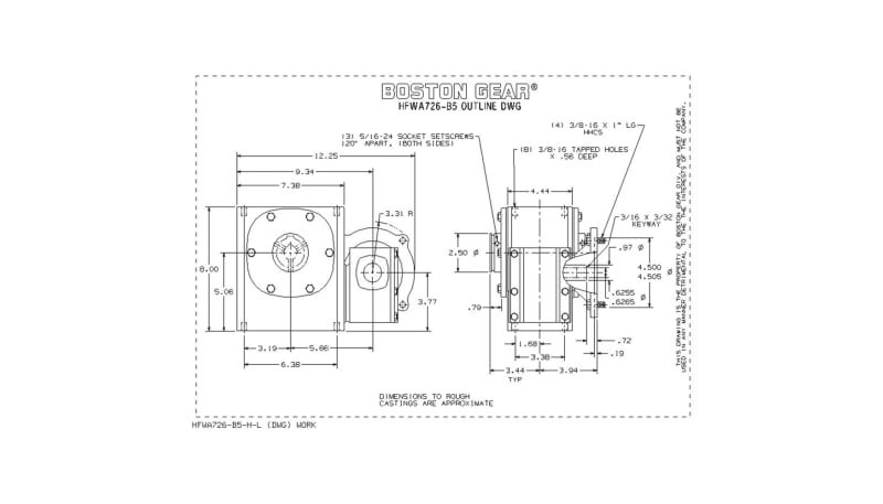 Code Line Reducer Boston Gear (Altra) HFWA726-300-B5-H-P20 Speed Reducer, Gearbox, Right ...
