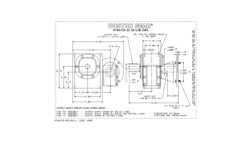Code Line Reducer Boston Gear (Altra) RFWA726-3000-B5-G Speed Reducer, Gearbox, Right ...