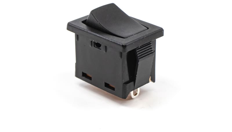 E-Switch / RS PRO R1966ABLKBLKES Rocker Switch, SPST, ON-OFF, 15A, 125V ...