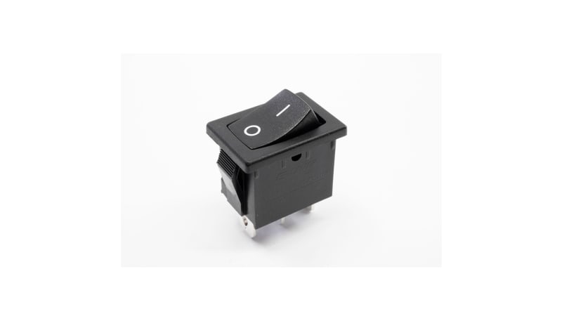 E-Switch / RS PRO R1966CBLKBLKFF Rocker Switch, SPDT, ON-ON, 15A, 125V ...