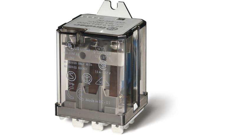 Finder 62.83.8.230.4300 Power Relay,3PST-NO 15A , 230V AC coil, AgSnO2 ...