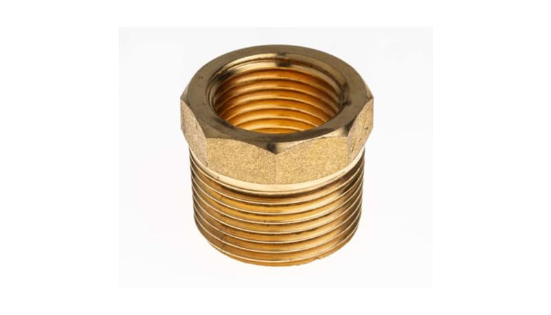 RS PRO 798331 Brass Pipe Fitting, Straight Threaded Reducer Bush, Male ...
