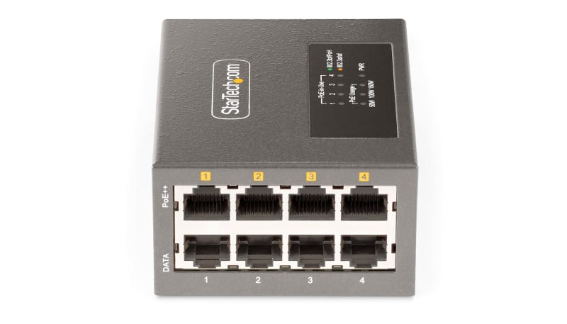 Intectora Multi Tech StarTech.com AS445C-POE-INJECTOR Multi-Gigabit PoE Injector, 4 Port, 5/ ...