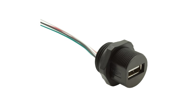 Bulgin PXP0023/A/0M25/FL Rear Panel Mount USB A Female to Flying Leads ...