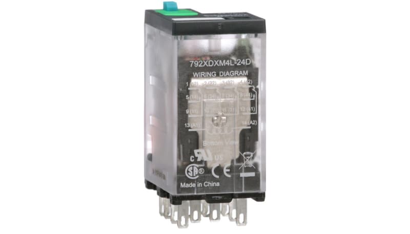 Schneider Electric 792XDXM4L-24D Relay, General Purpose Relays, 4PDT ...
