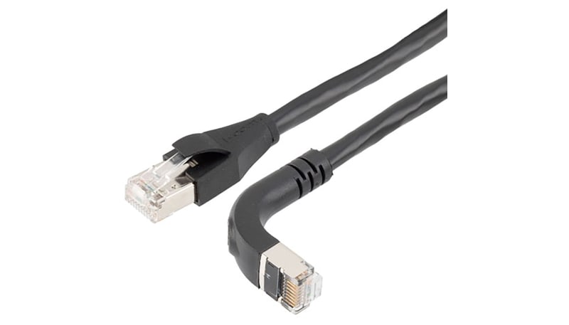 L-com TRD695ASRA1BLK-10 Ethernet Category 6a 10gig Right Angle Patch ...