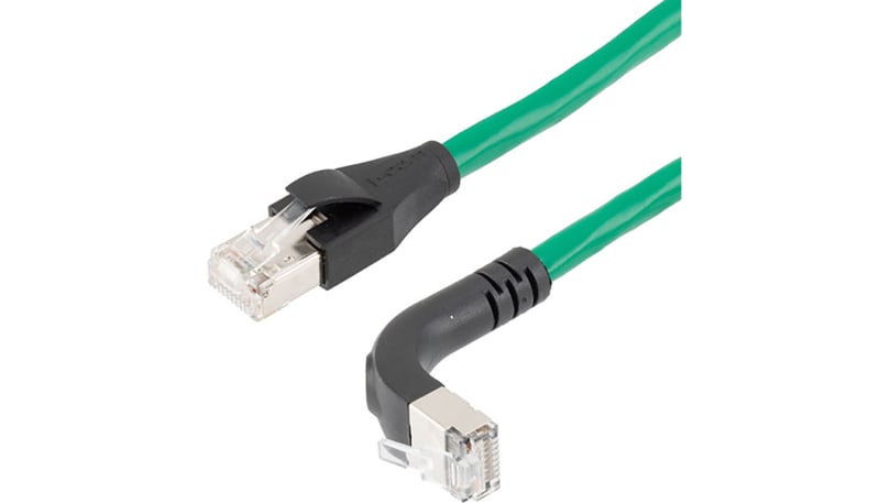 L-com TRD695ASRA2GRN-10 Ethernet Category 6a 10gig Right Angle Patch ...
