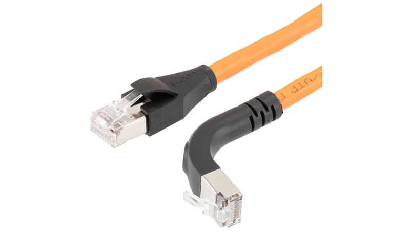 L-com TRD695ASRA2ORG-3 Ethernet Category 6a 10gig Right Angle Patch ...