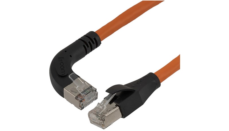 L-com TRD695ASRA7ORG-7 Ethernet Category 6a 10gig Right Angle Patch ...