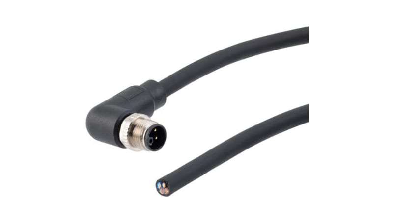 L-com TRGL409-P6G-1M M12 4P IP67 L-Code Pigtail, 16AWG PUR, RA M-O, BK