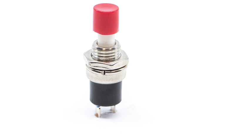 E-Switch / RS PRO PS1024ARED Pushbutton Switch,SPST-NO,OFF-(ON),Round ...