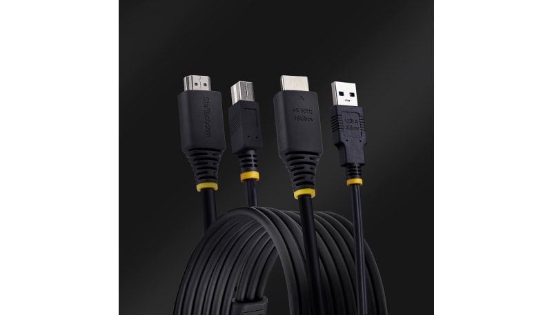 StarTech.com HU1226-KVM-CABLE HDMI and USB 5Gbps KVM Cable, 4K 60Hz ...