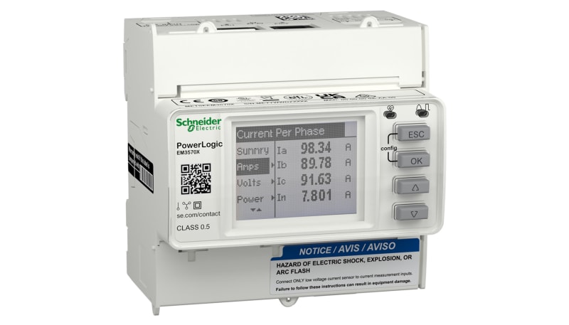 Schneider Electric METSEEM3570X DIN rail meter, PowerLogic EM3570 ...