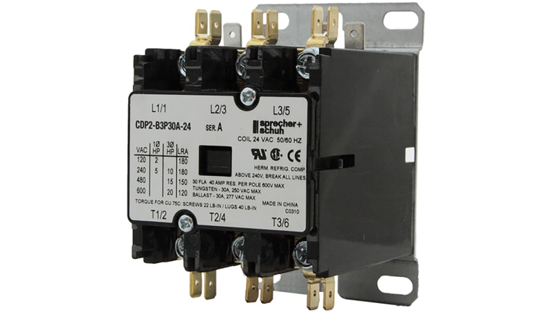 Sprecher + Schuh CDP2-B3P40A-120 CDP2 Definite Purpose Contactor, 40A ...