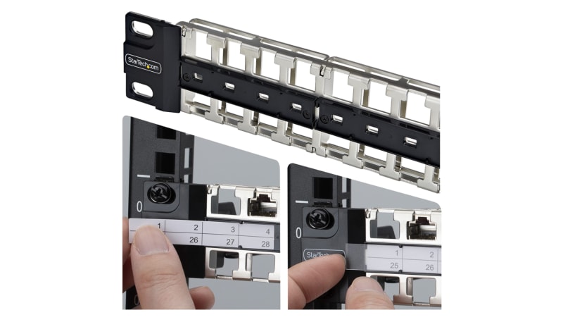 StarTech.com C6PANELSTP481U Blank Keystone Patch Panel, Rackmount Cat6 ...