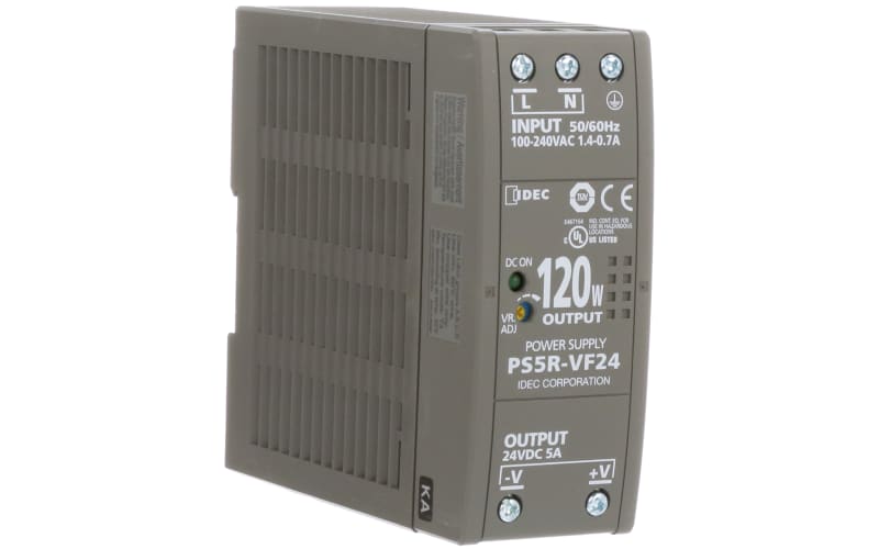 IDEC Corporation PS5R-VF24 Power Supply, AC-DC, 24 DC, 5A, 100-240 AC ...