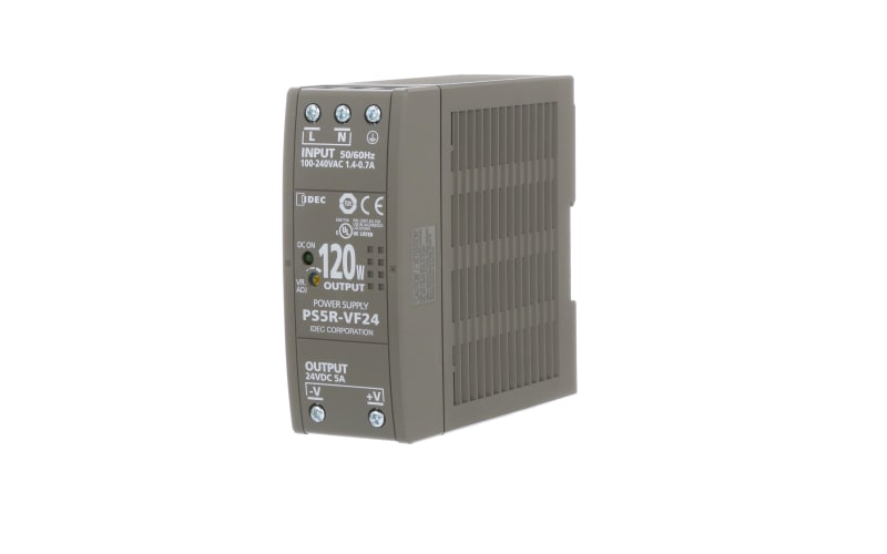 IDEC Corporation PS5R-VF24 Power Supply, AC-DC, 24 DC, 5A, 100-240 AC ...