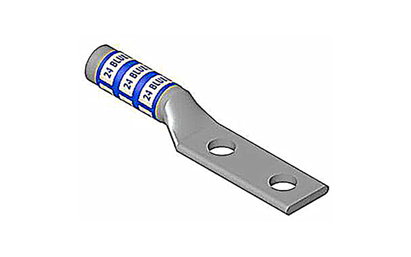 Color-Keyed by ABB 54852BEPH Copper Two-Hole Lug, 6 AWG, 1/4