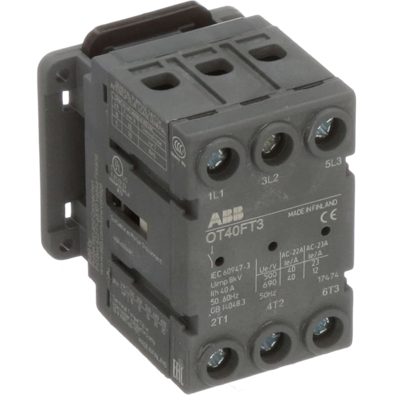 ABB OT40FT3 Non-Fused Disconnect switch 40A 3 Poles 600VAC, Door