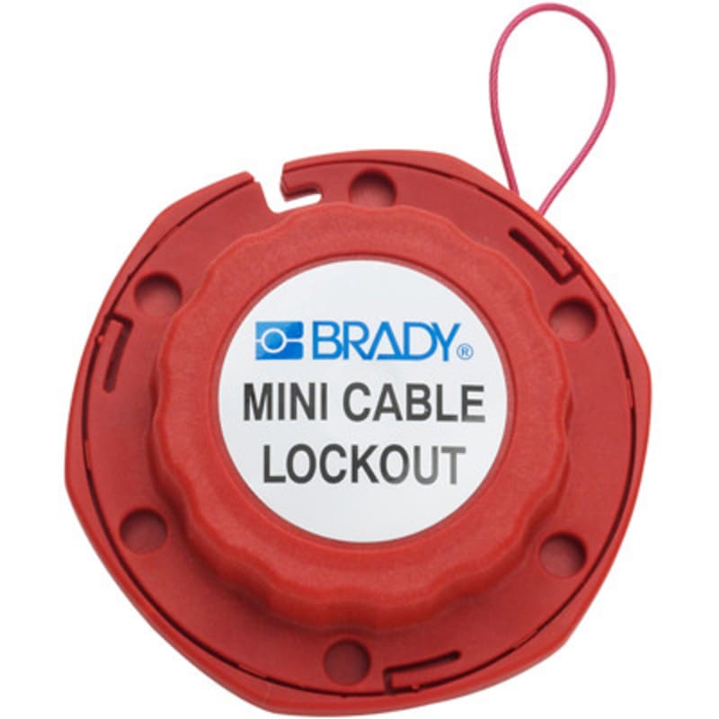 Brady 50940 Mini Cable Lock, Red, ft, Steel, Electric Equipment