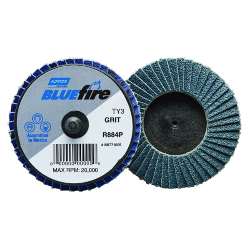 Norton 77696090171 BlueFire Plastic Flat Mini Flap Disc Type III
