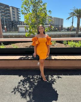 alemais orange mini dress HEATWAVE MINI DRESS