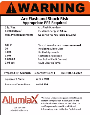 arc flash label