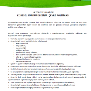 Küresel Sürdürülebilir Çevre Politikamız