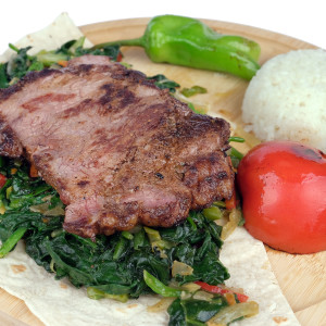 Ispanak Yatağında Sebzeli Antrikot