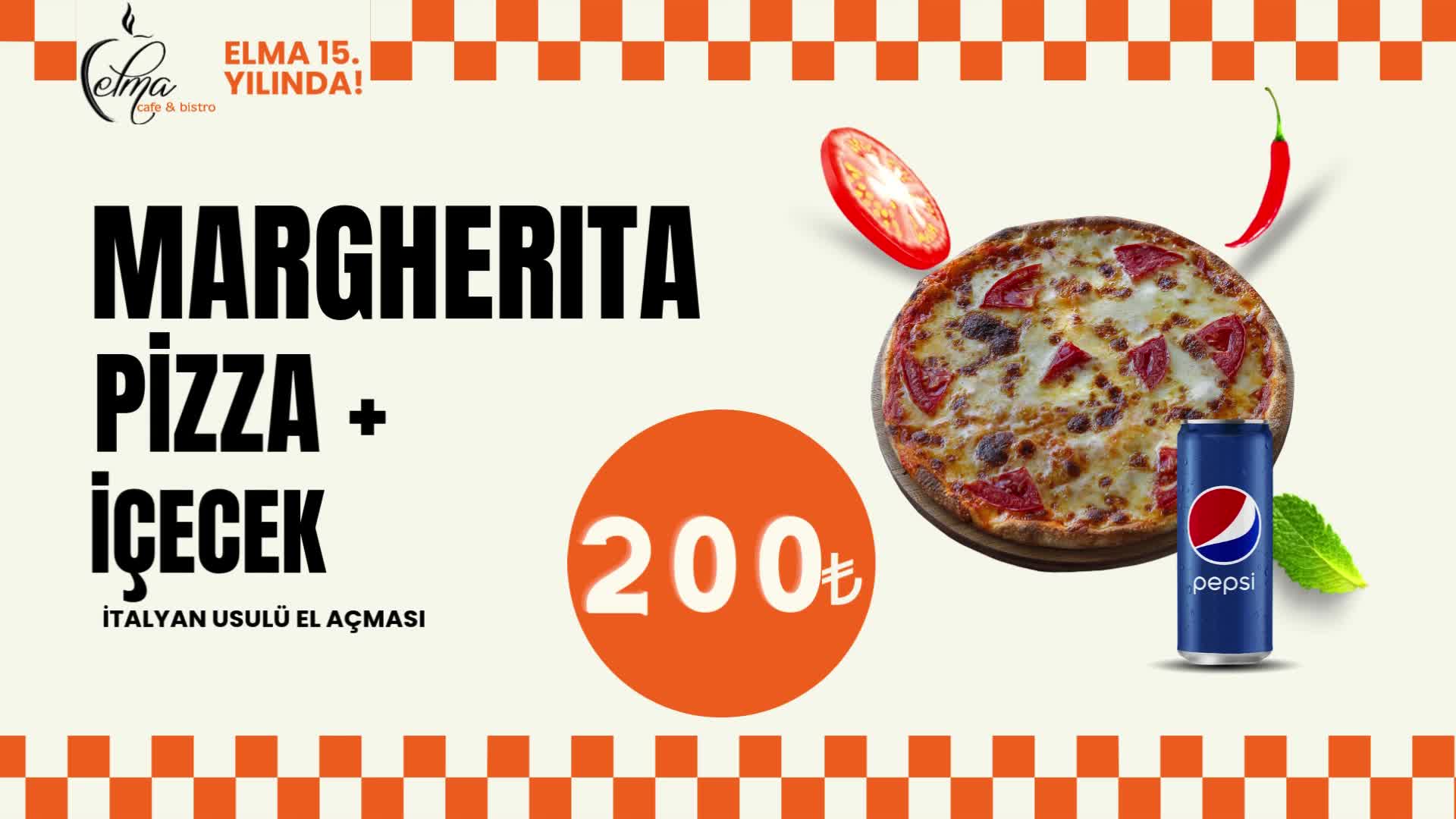 Margherita Pizza + İçecek
