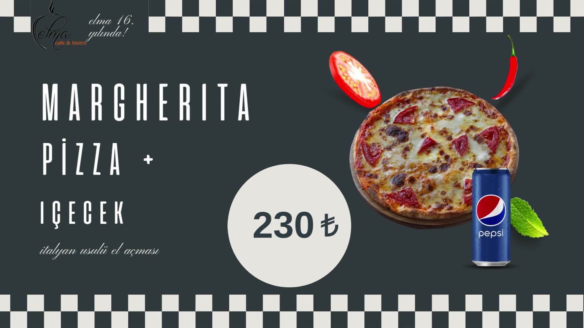 Margherita Pizza + İçecek