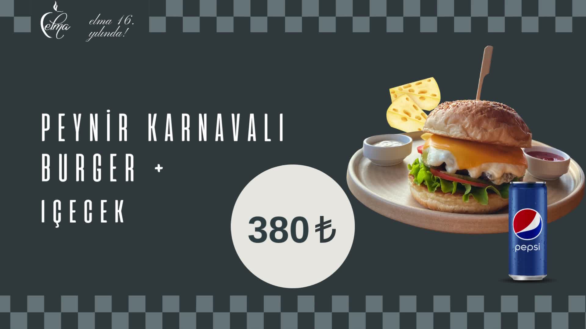 Peynir karnavalı Burger + İçecek