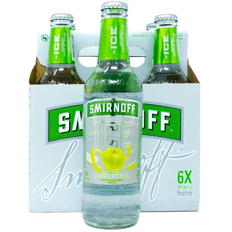 Smirnoff ICE Vodka Green Apple, 12 oz (6 pack) – almacen.do