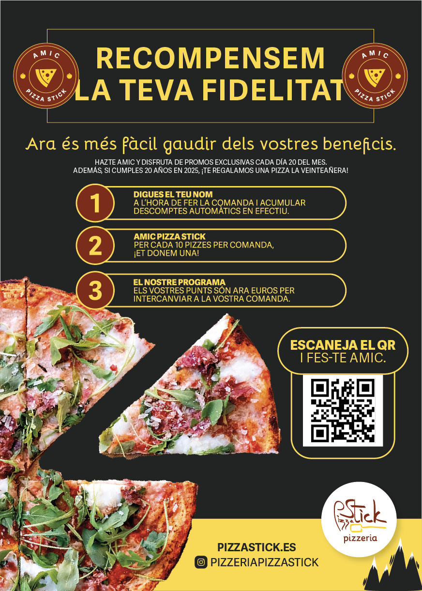 Sistema de fidelizacion Amic de pizza Stick