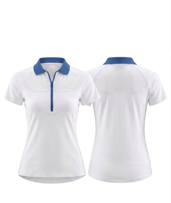 Women’s Color Block Zip-Up Polo Shirt