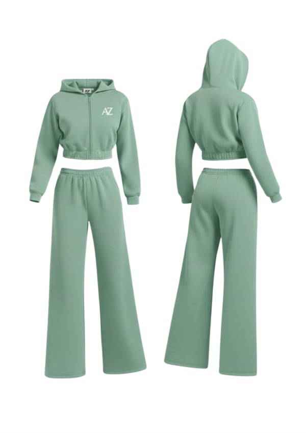 Women’s Cropped Hoodie & Flared Jogger Pants