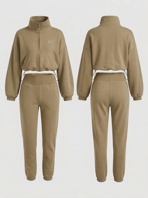 Women’s Cropped Zip-up and Jogger Set