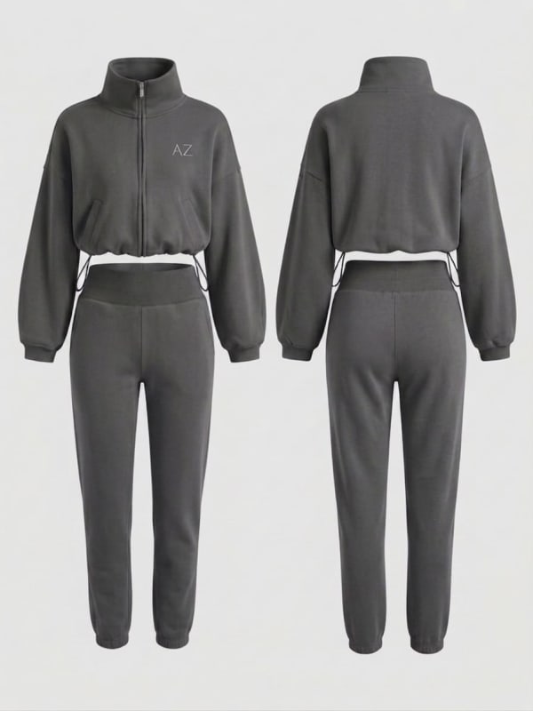 Women’s Cropped Zip-up and Jogger Set