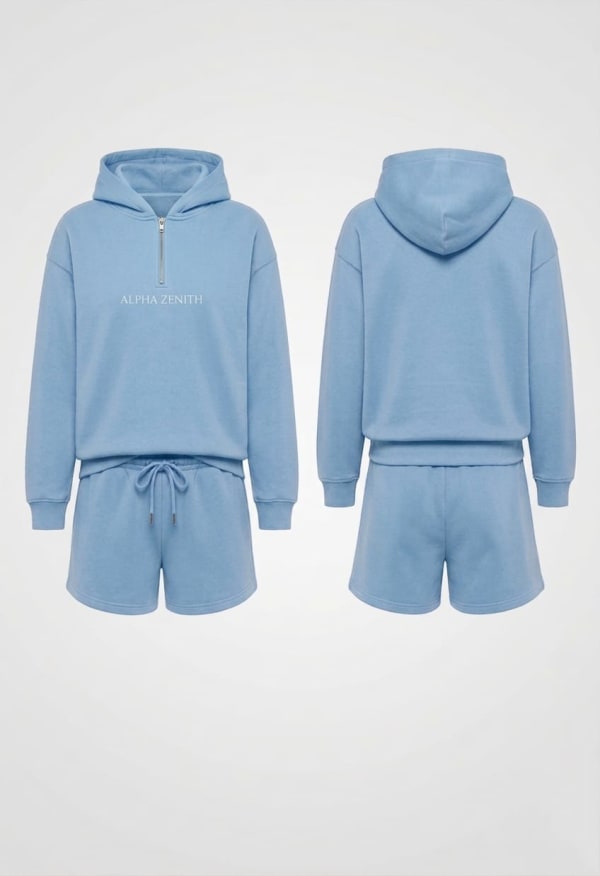 Women’s Zip-Neck Hoodie & Shorts Set
