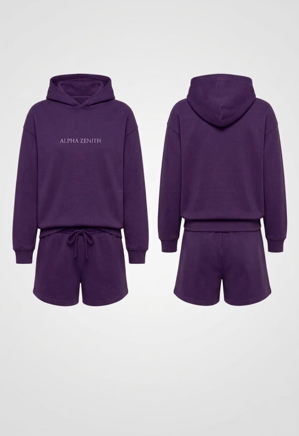 Women’s Zip-Neck Hoodie & Shorts Set
