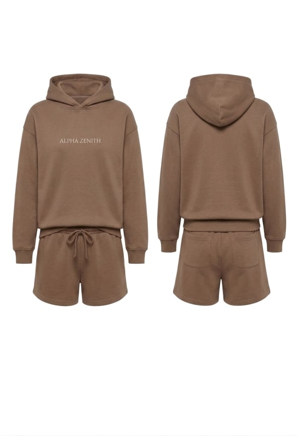 Women’s Zip-Neck Hoodie & Shorts Set