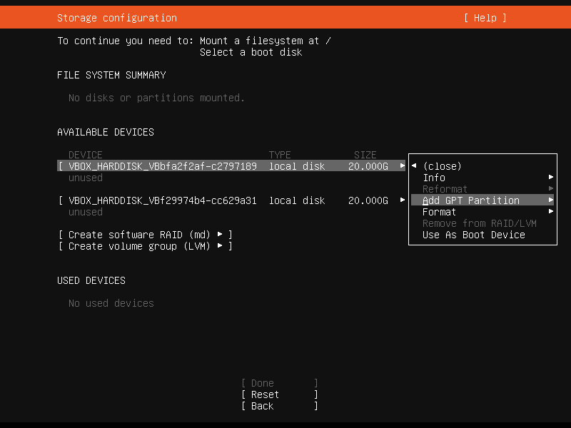 Setup Linux Server Raid 1 Step 8 Screenshot